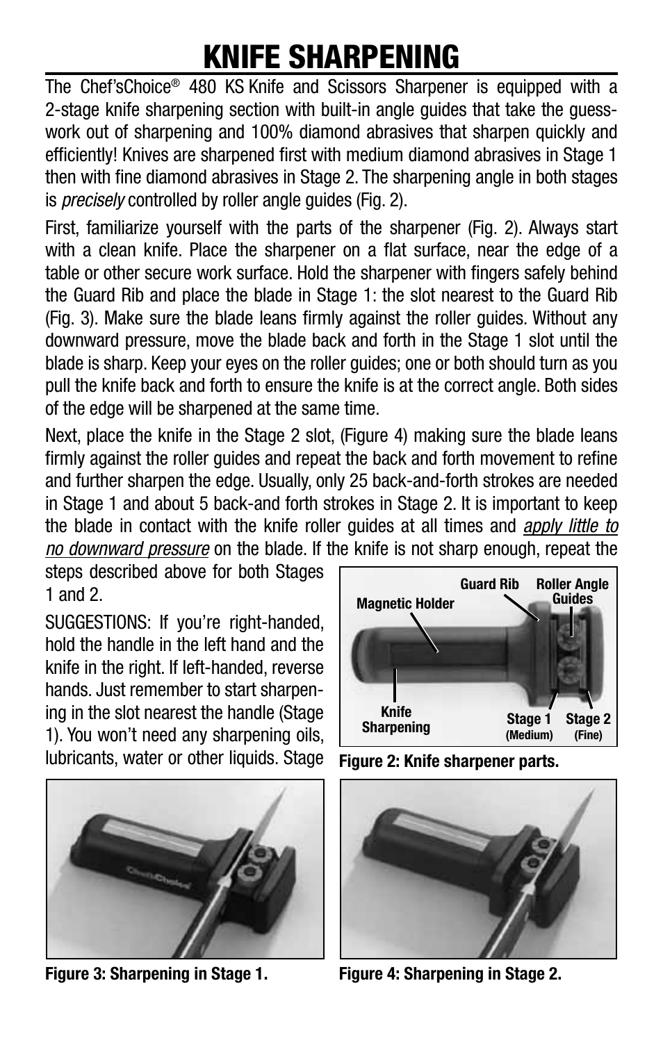 Knife sharpening | Edgecraft Chef's Choice 480KS User Manual | Page 3 / 12
