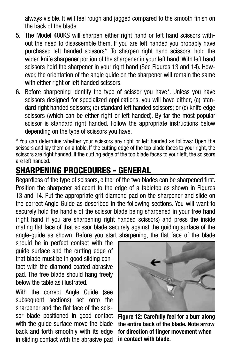 Sharpening procedures - general | Edgecraft Chef's Choice 480KS User Manual | Page 7 / 12