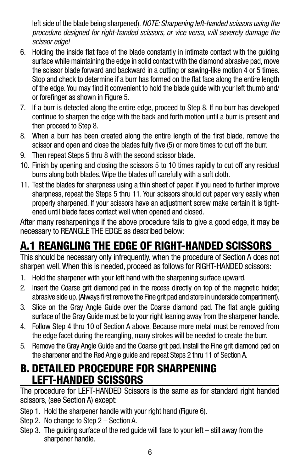 A.1 reangling the edge of right-handed scissors | Edgecraft Chef's Choice 490 User Manual | Page 6 / 8