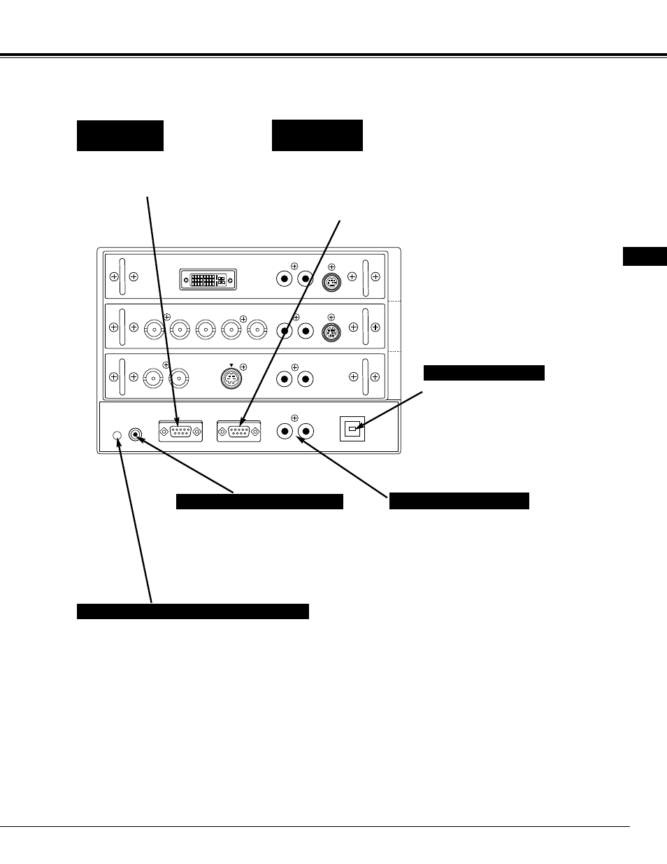 Connecting projector, Audio output jacks, Reset button | R/c jack usb port (series b), Serial port out terminal serial port in terminal | Ask Proxima Pro AV 9500 User Manual | Page 13 / 52