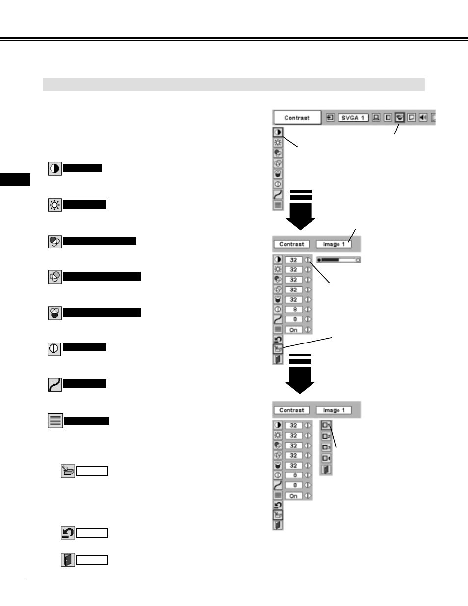 Computer input, Image level adjustment | Ask Proxima Pro AV 9500 User Manual | Page 32 / 52