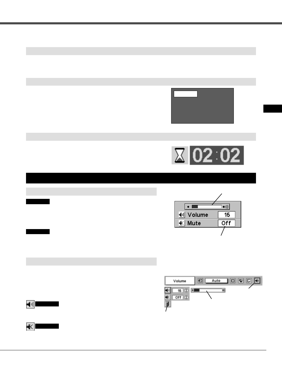 Sound adjustment, Basic operation, Blank function picture freeze function | P-timer function, Direct operation menu operation | Ask Proxima 9290 User Manual | Page 21 / 46