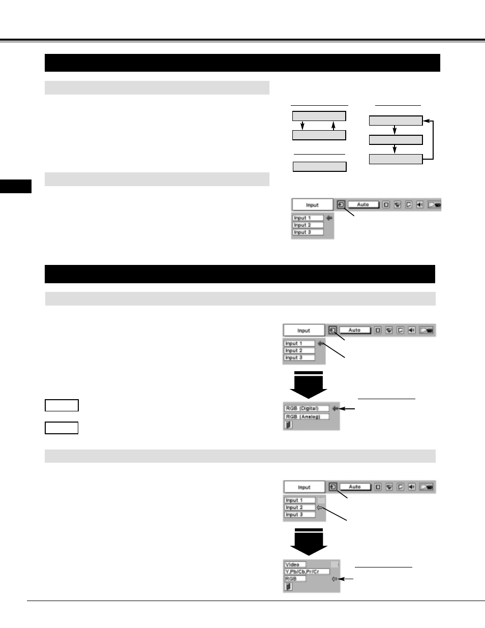 22 computer input, Selecting input source, Selecting computer system | Menu operation, Direct operation | Ask Proxima 9290 User Manual | Page 22 / 46