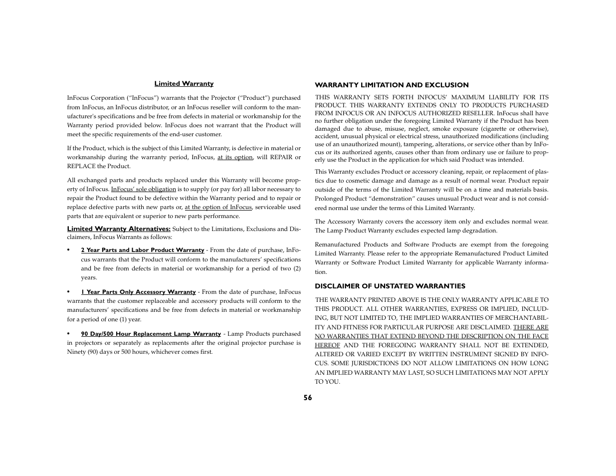 Ask Proxima C450 Projectors User Manual | Page 56 / 59