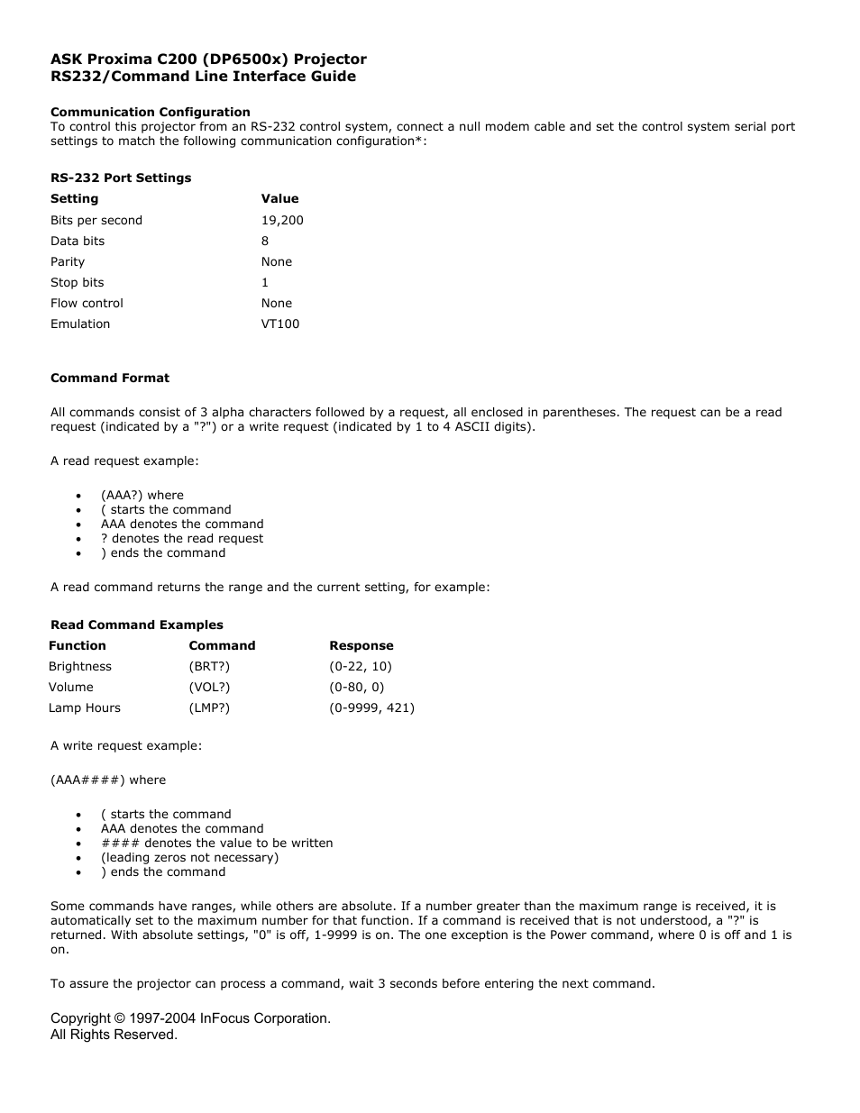 Ask Proxima C200 (DP6500x) User Manual | 4 pages