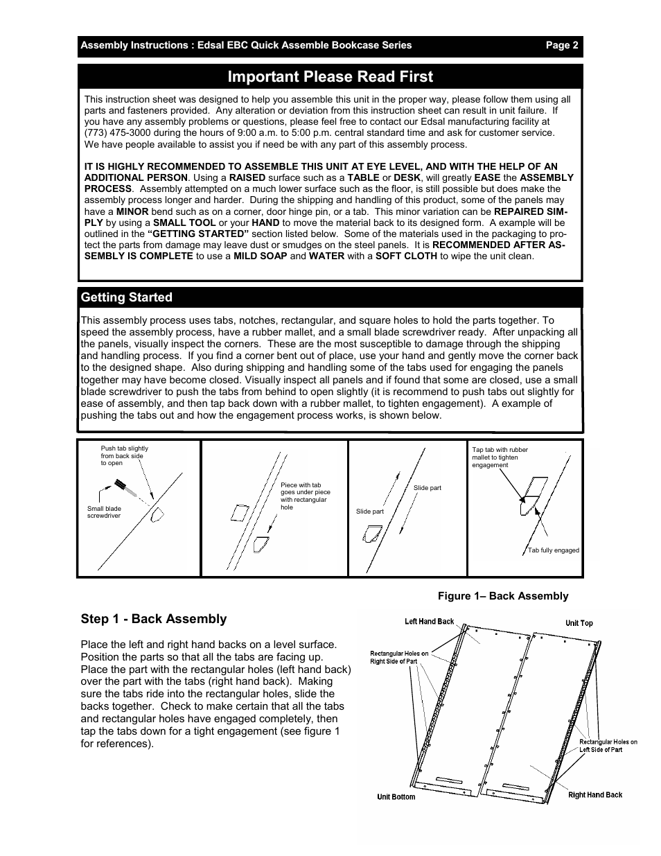 Important please read first | Edsal EBC30 User Manual | Page 2 / 4