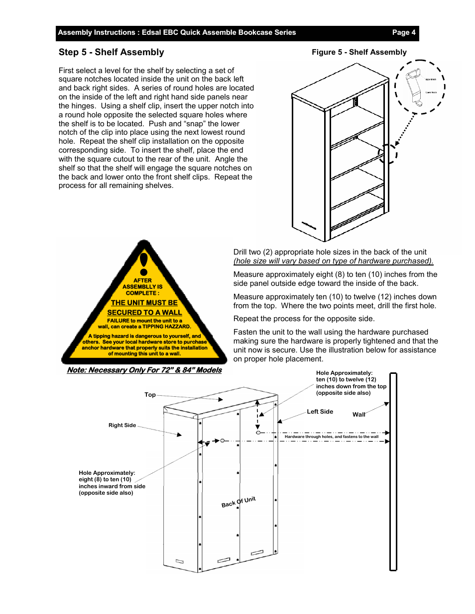 Step 5 - shelf assembly | Edsal EBC30 User Manual | Page 4 / 4