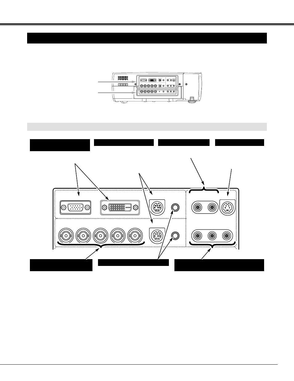 Connecting the projector, Terminals of the projector, Input terminals | Computer input-2 terminals (bnc x 5), Computer input-1 terminals (digital/analog), Input terminals output terminals | Ask Proxima 9280 User Manual | Page 11 / 48