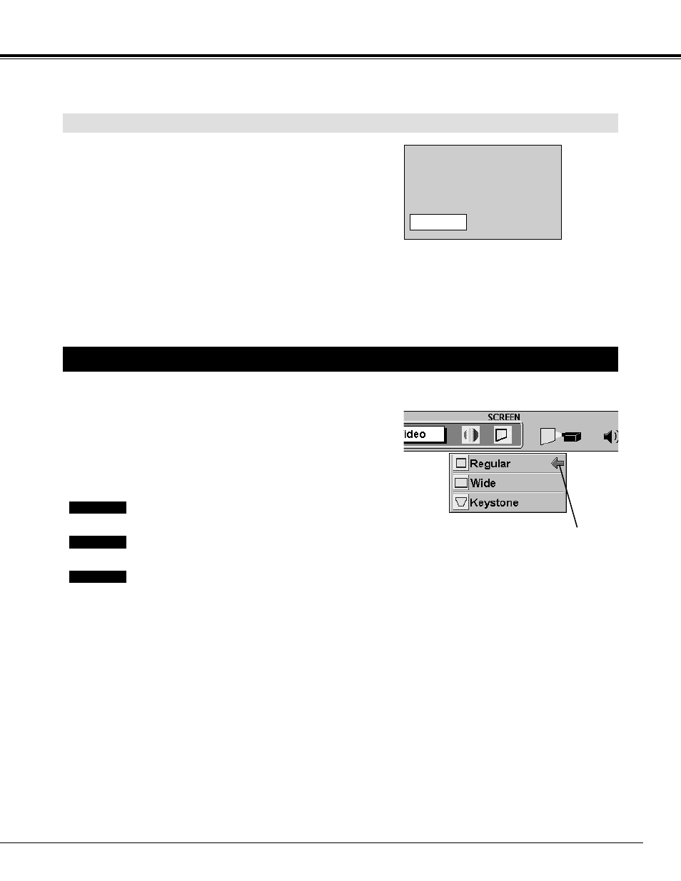 Picture screen adjustment, Video mode, Normal function | Ask Proxima 9280 User Manual | Page 35 / 48