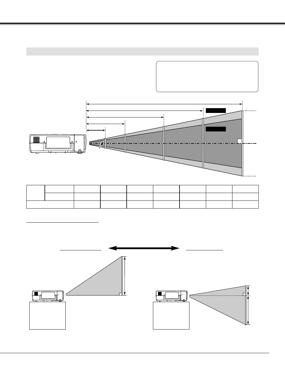 Preparation positioning the projector, Lens shift adjustment | Ask Proxima 9280 User Manual | Page 9 / 48