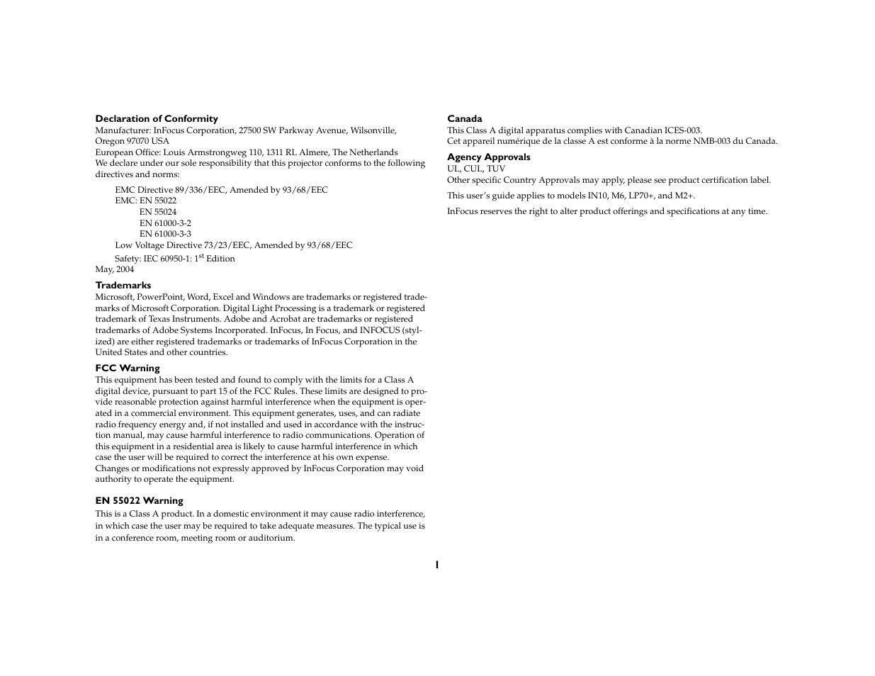 Ask Proxima M6 User Manual | Page 2 / 33