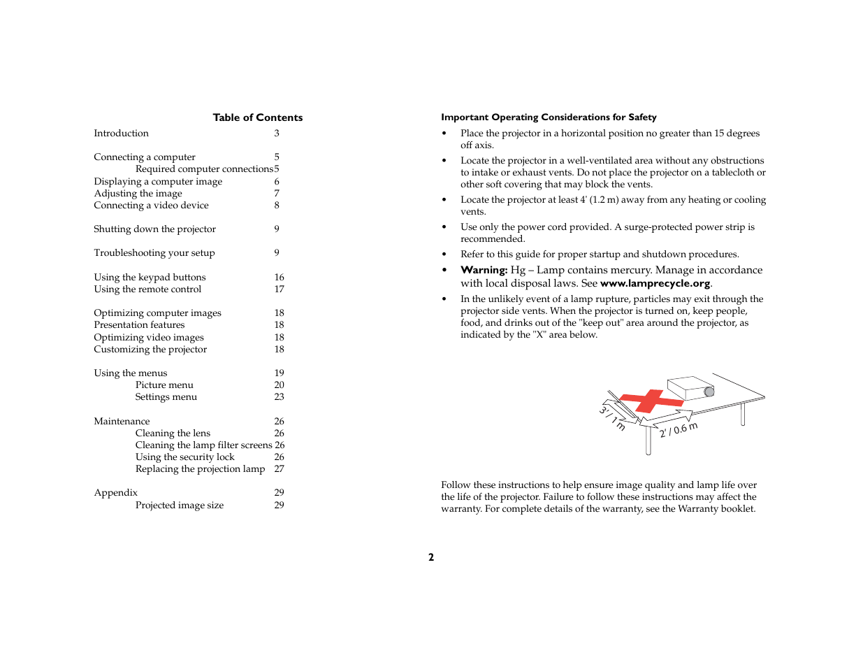 Ask Proxima M6 User Manual | Page 3 / 33