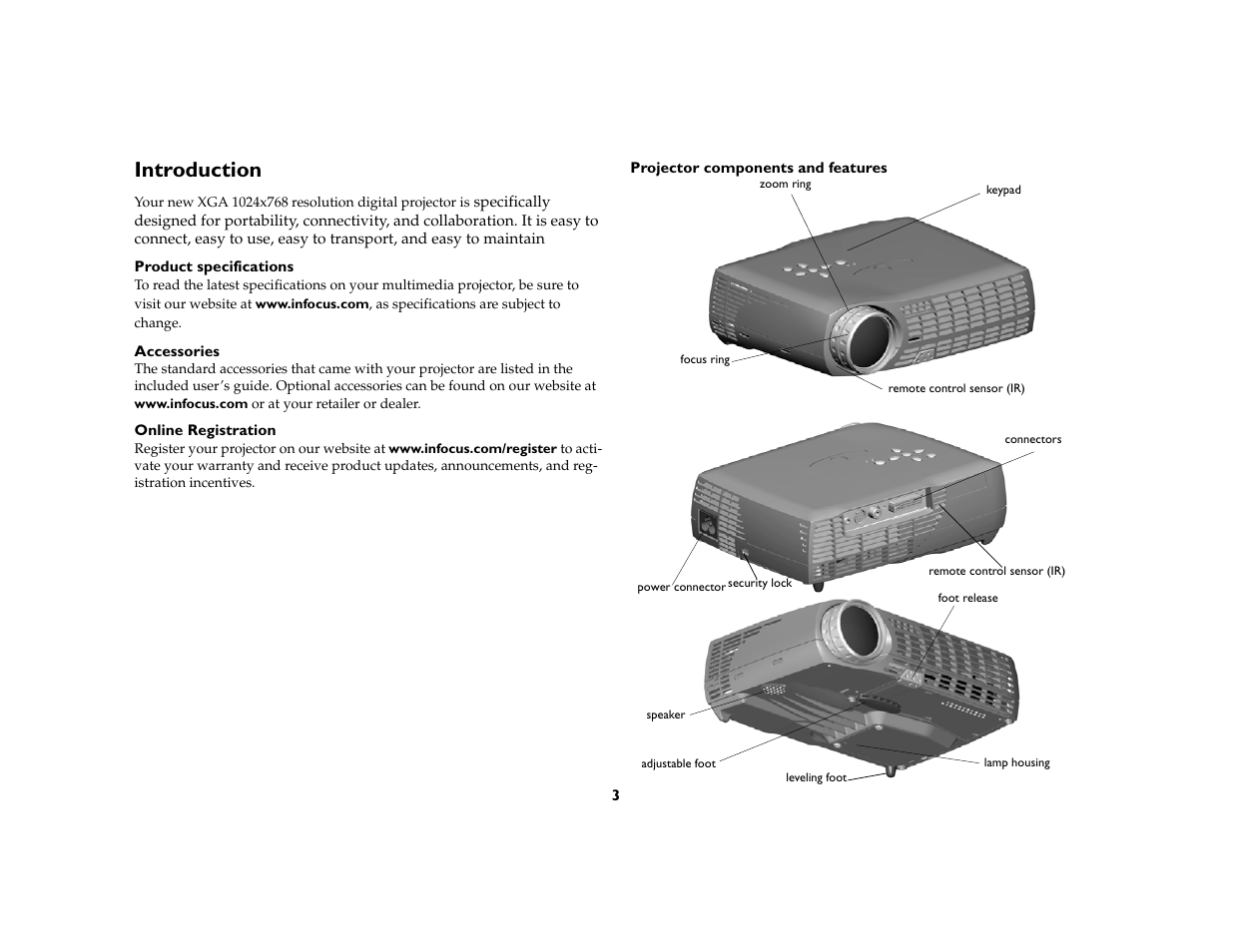 Introduction, Introduction 3 | Ask Proxima M6 User Manual | Page 4 / 33