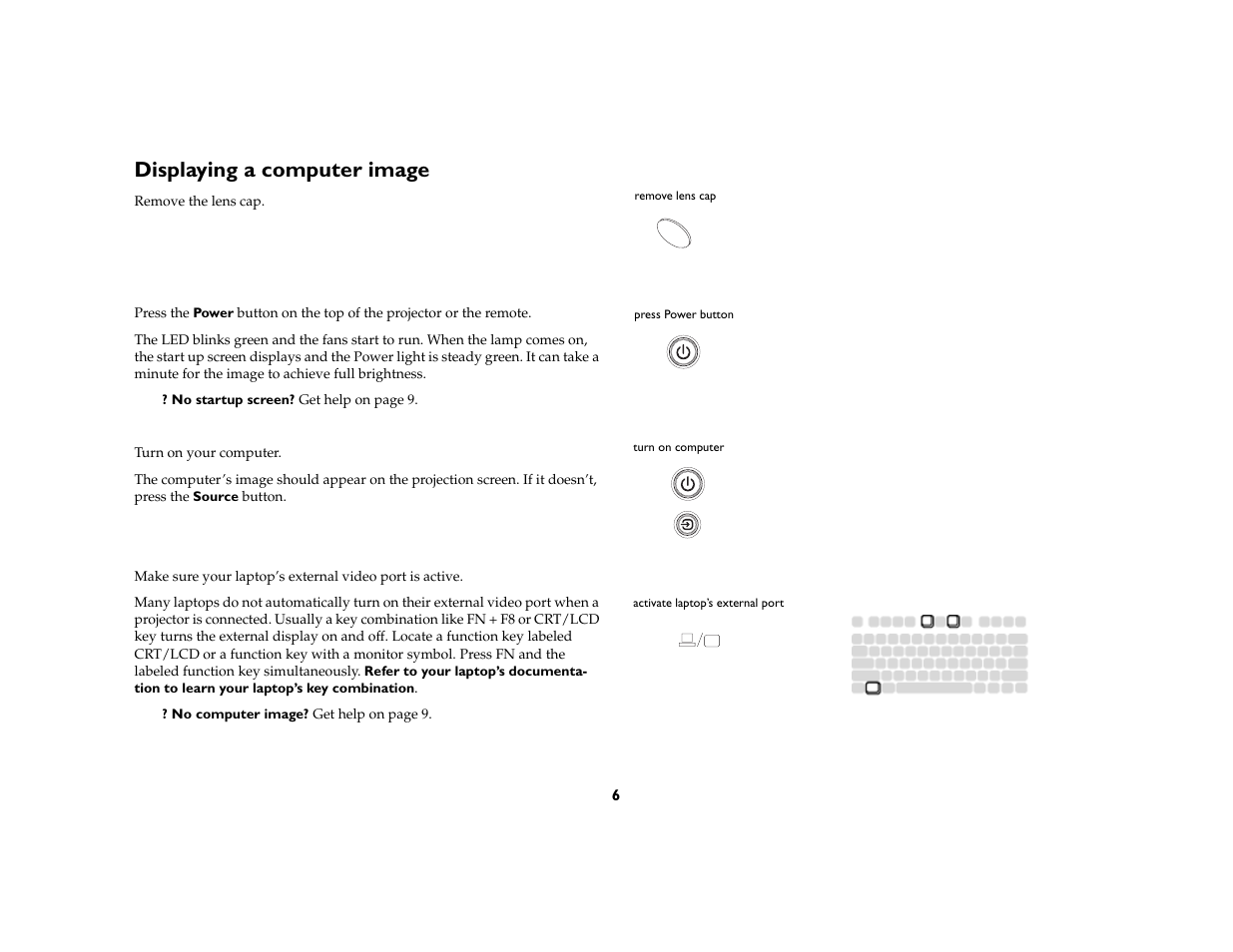 Displaying a computer image | Ask Proxima M6 User Manual | Page 7 / 33