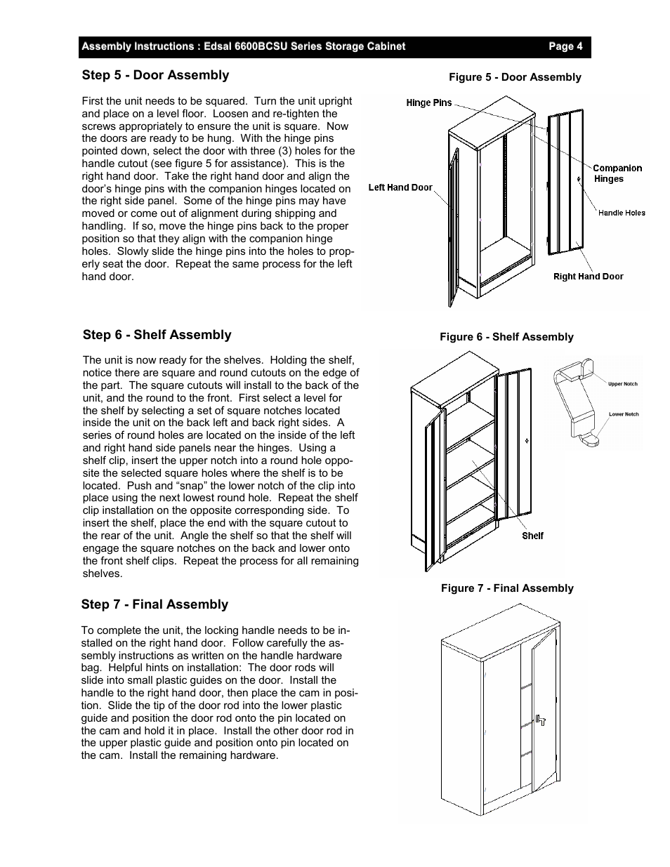 Edsal 6600BCSU User Manual | Page 4 / 4