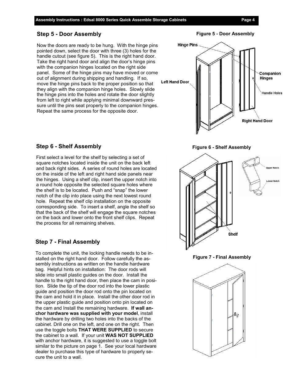 Edsal 8000 User Manual | Page 4 / 4