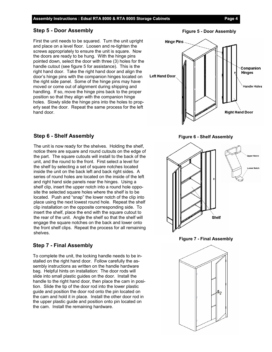 Edsal RTA8000 User Manual | Page 4 / 4