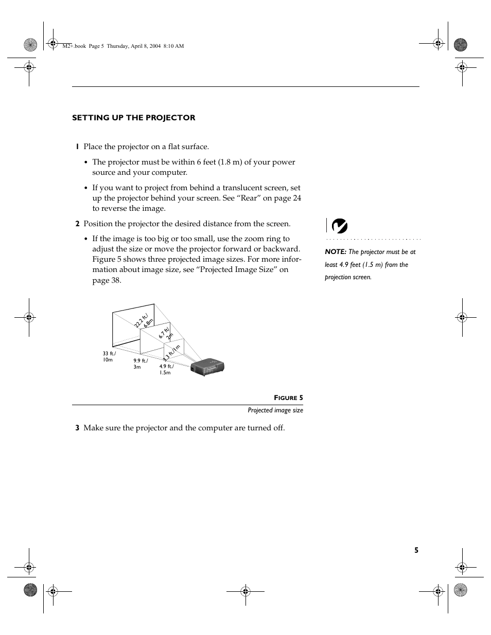 Setting up the projector | Ask Proxima M2+ User Manual | Page 12 / 51