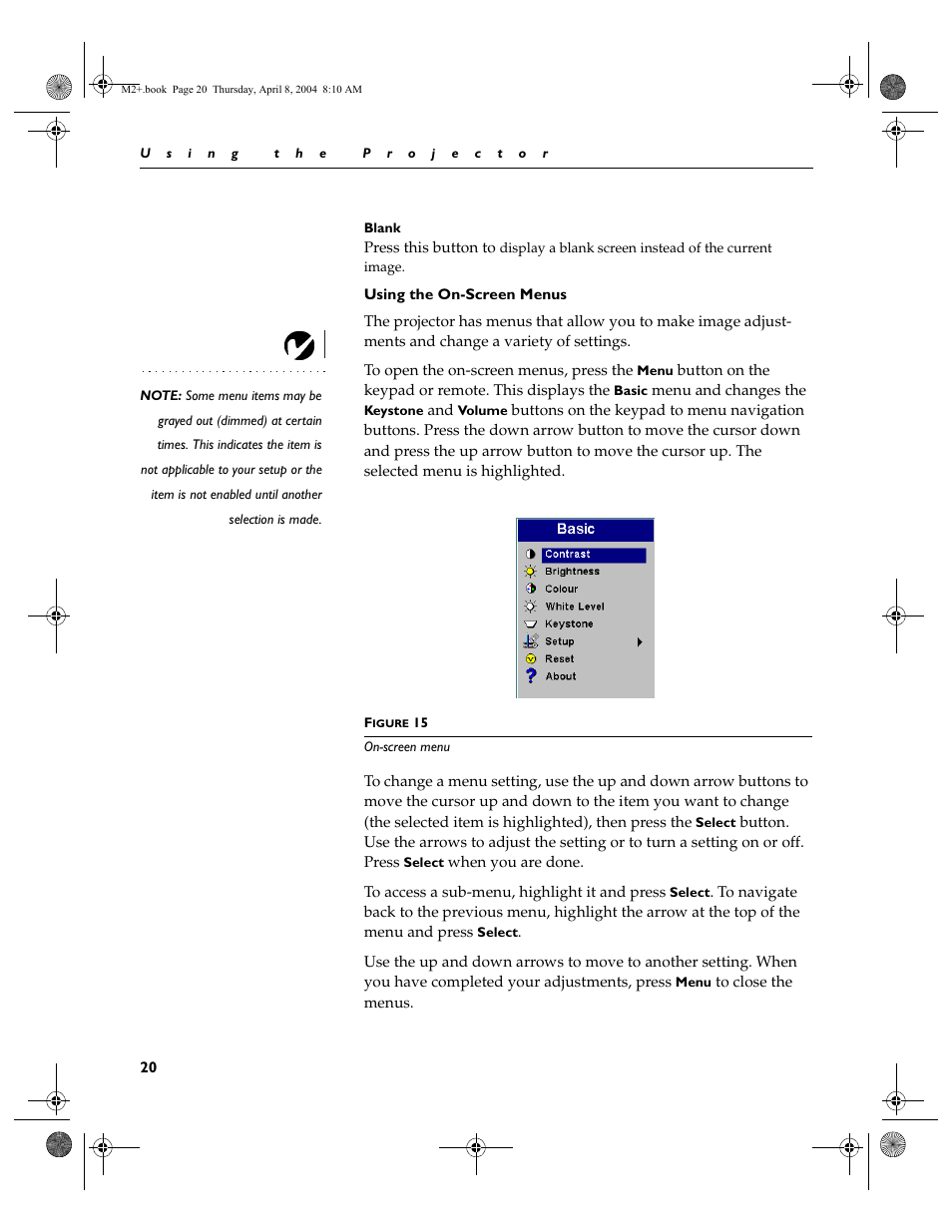 Using the on-screen menus, See “using | Ask Proxima M2+ User Manual | Page 27 / 51
