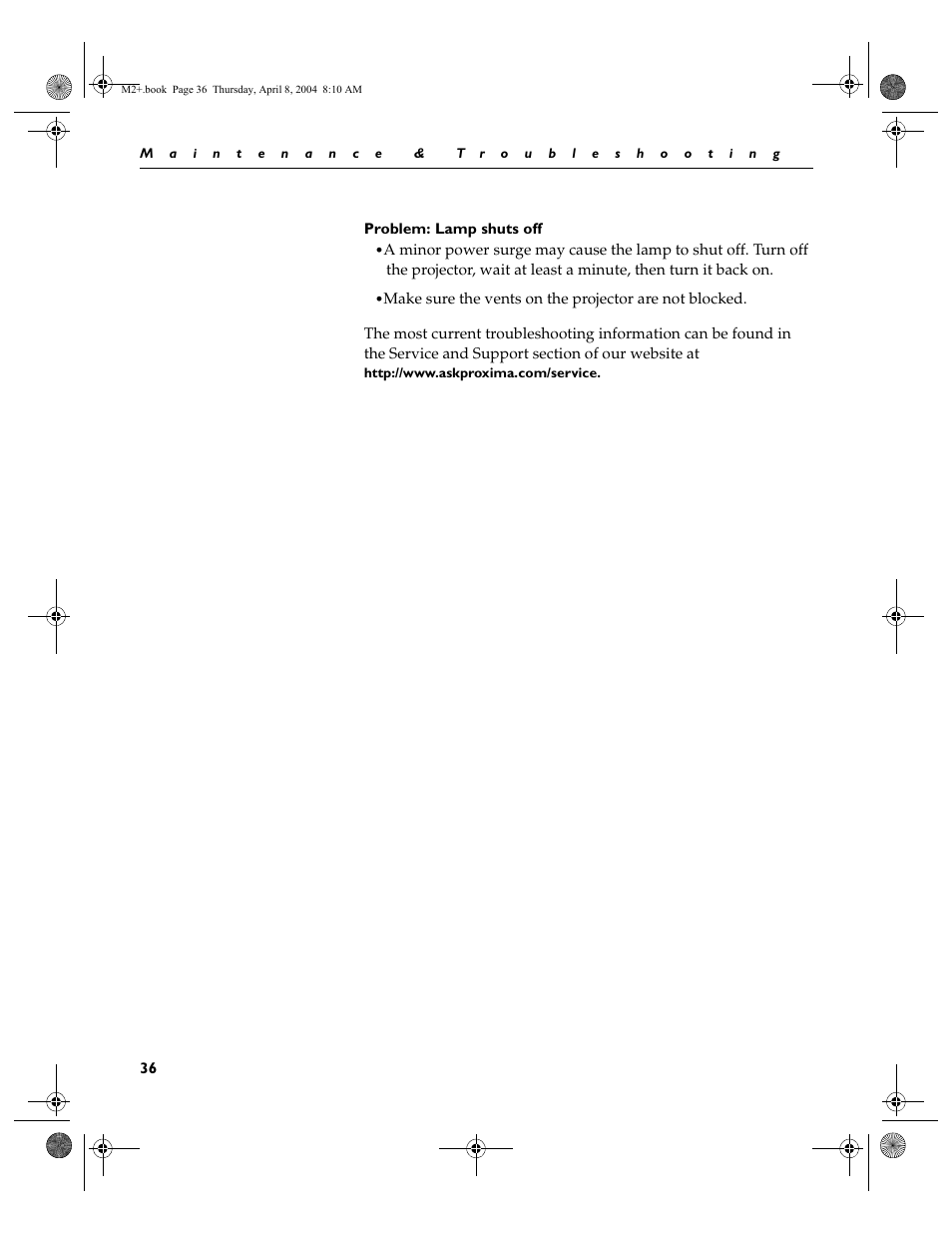 Ask Proxima M2+ User Manual | Page 43 / 51