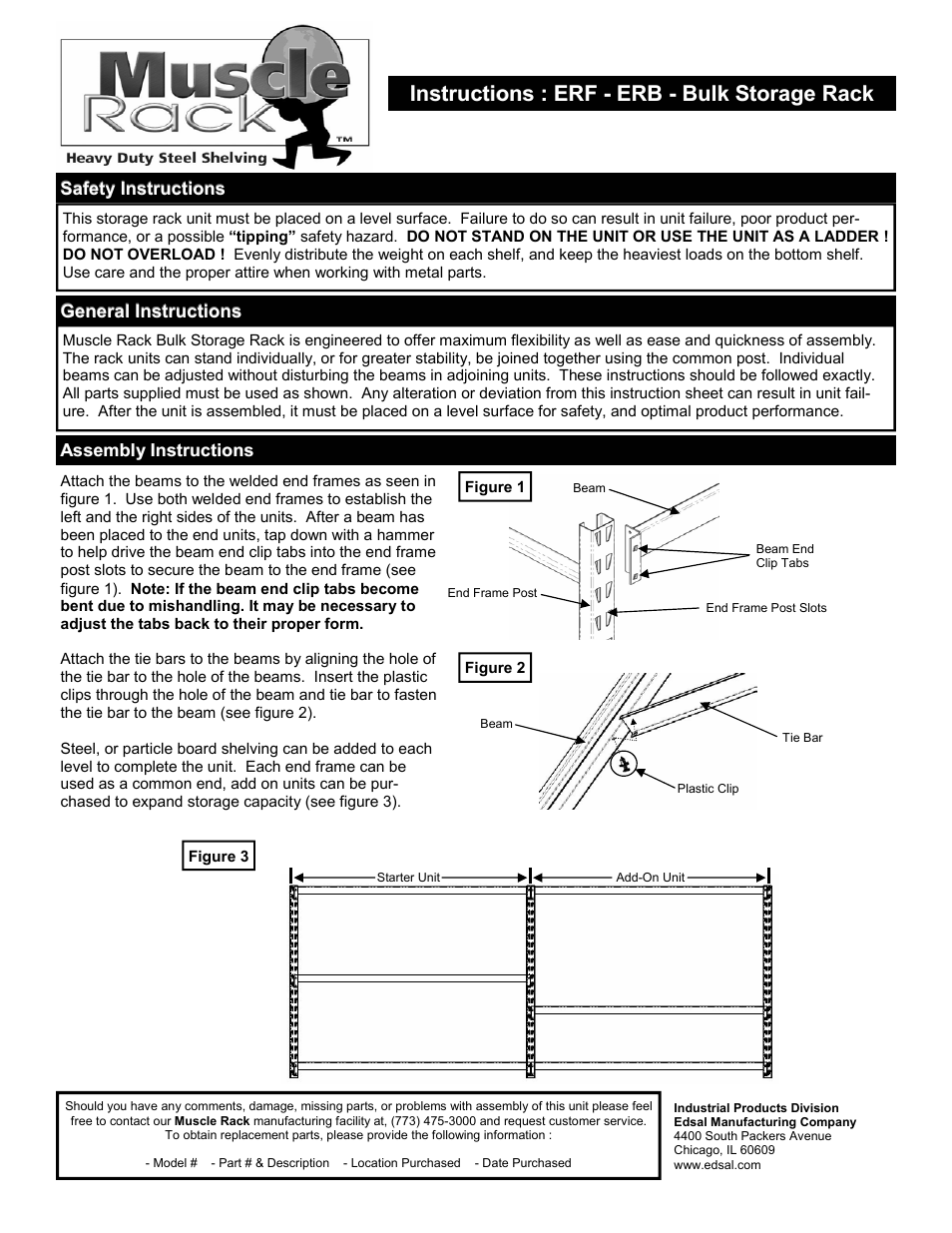 Edsal ERB User Manual | 1 page