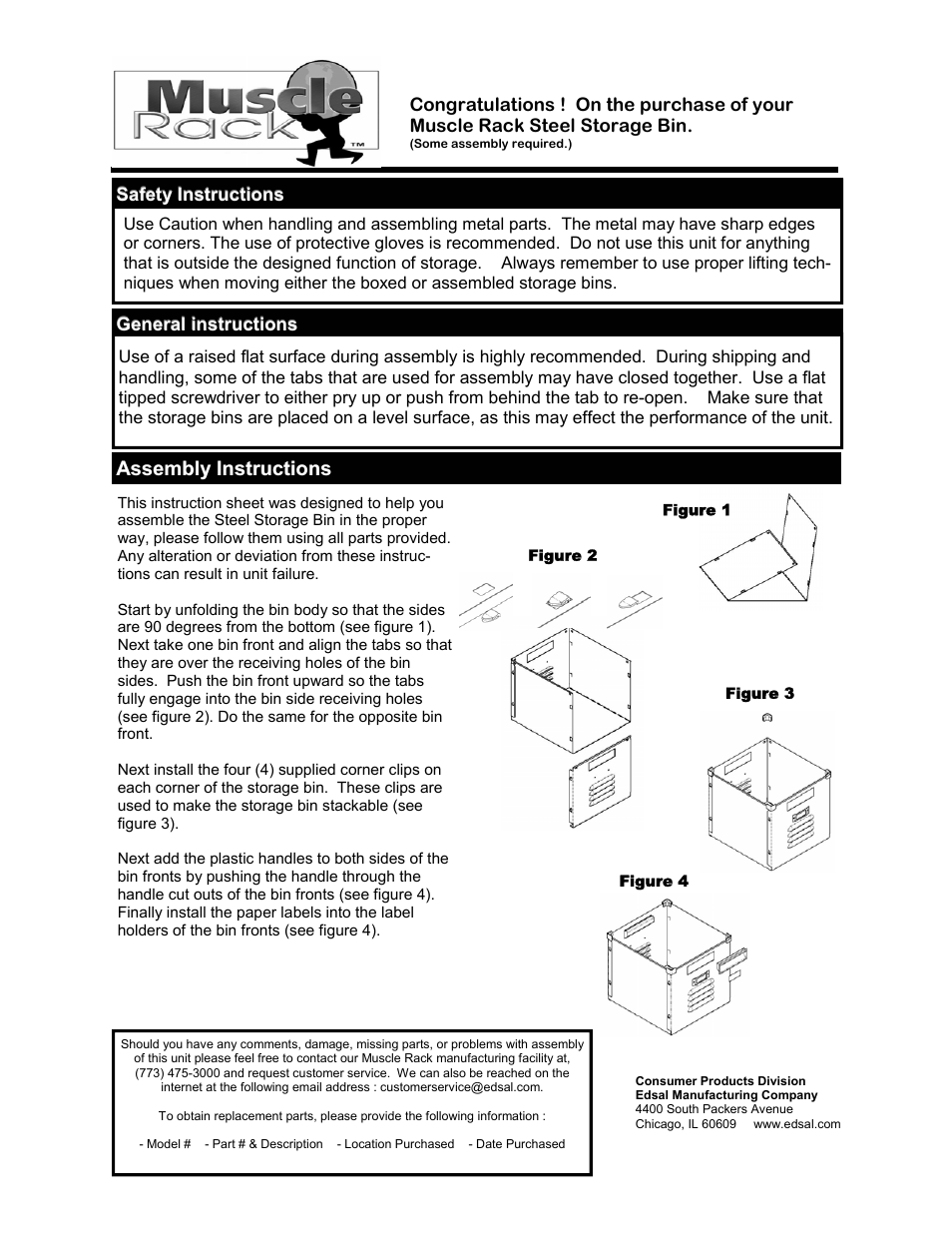 Edsal LB1213LGY User Manual | 1 page