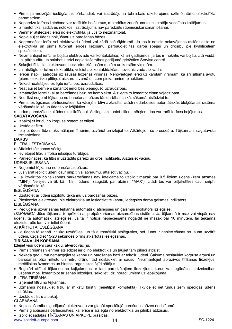 Scarlett SC-1224 User Manual | Page 14 / 20