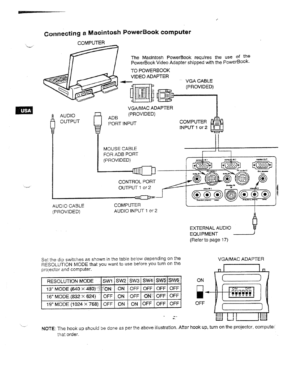 Connecting a macintosh powerbook computer | Ask Proxima DP5950 User Manual | Page 14 / 50