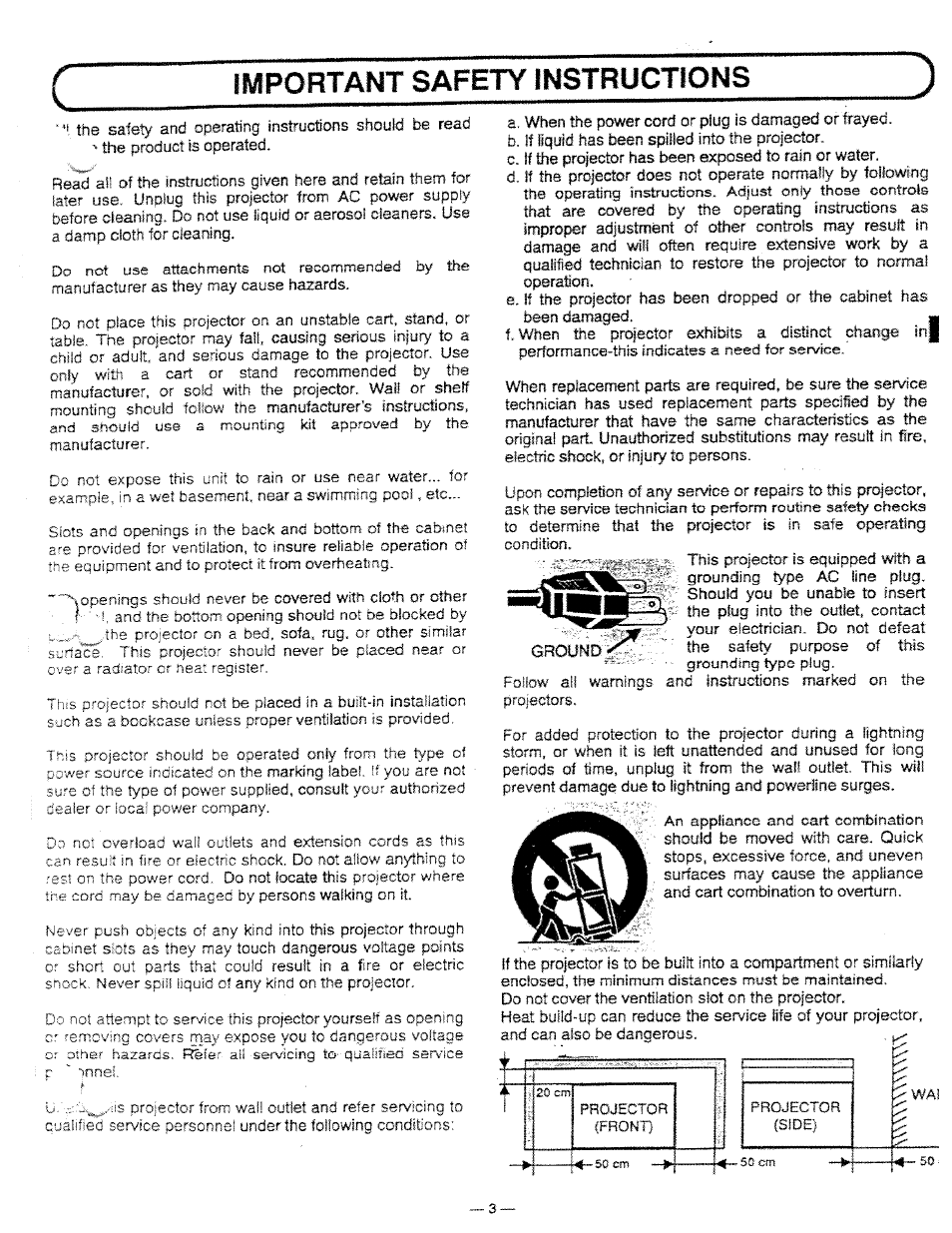 Important safety instructions | Ask Proxima DP5950 User Manual | Page 3 / 50