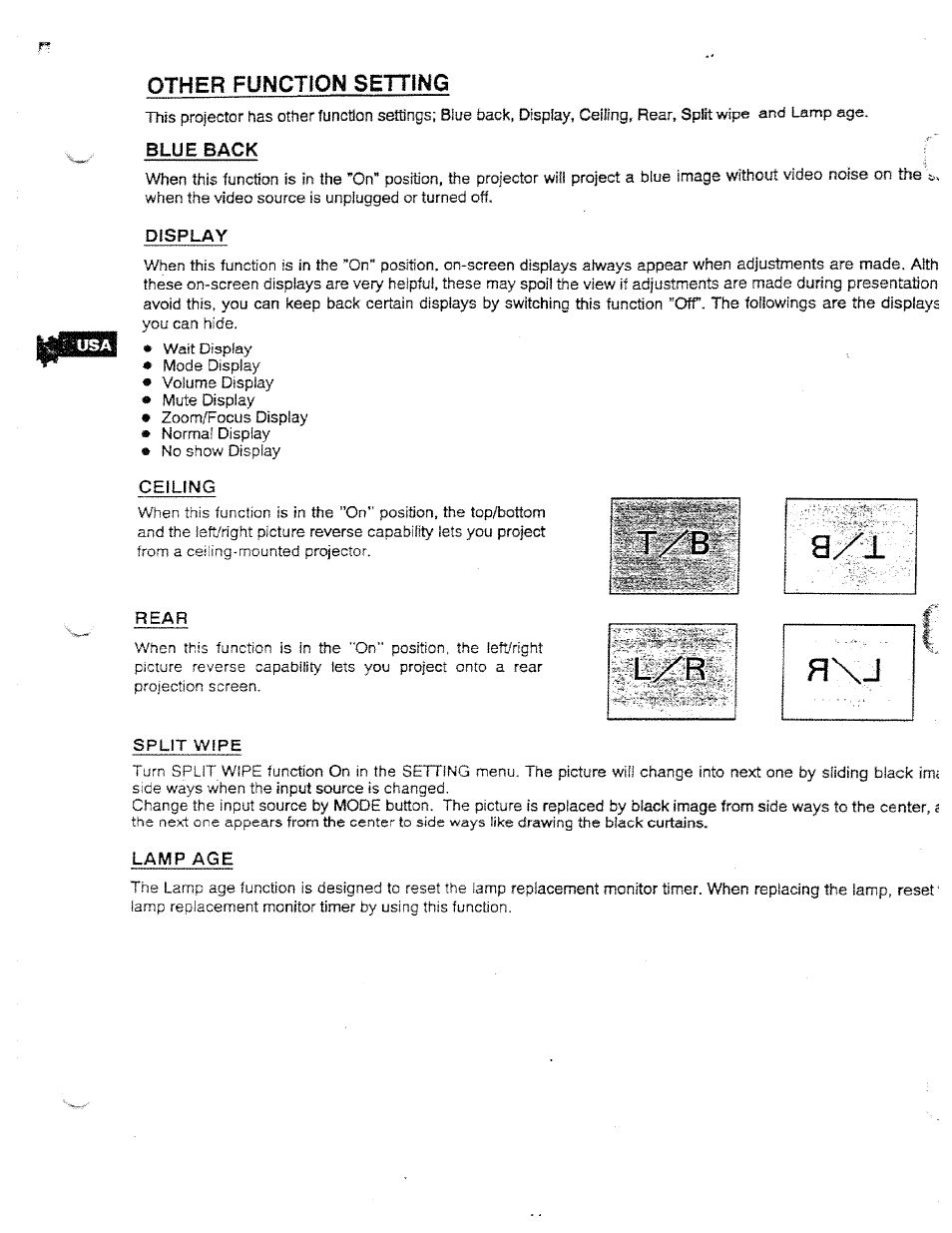 Other function setting, L/'r . r\j | Ask Proxima DP5950 User Manual | Page 44 / 50