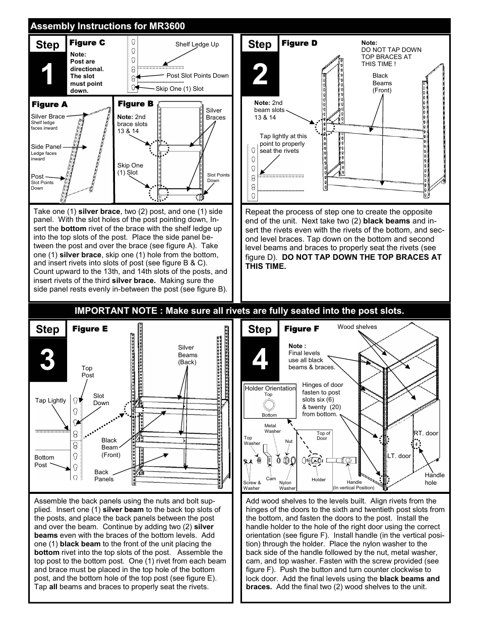 Step | Edsal MR3600 User Manual | Page 2 / 2