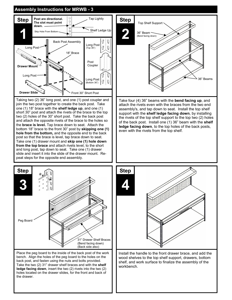 Edsal MRWB-3 User Manual | Page 2 / 2