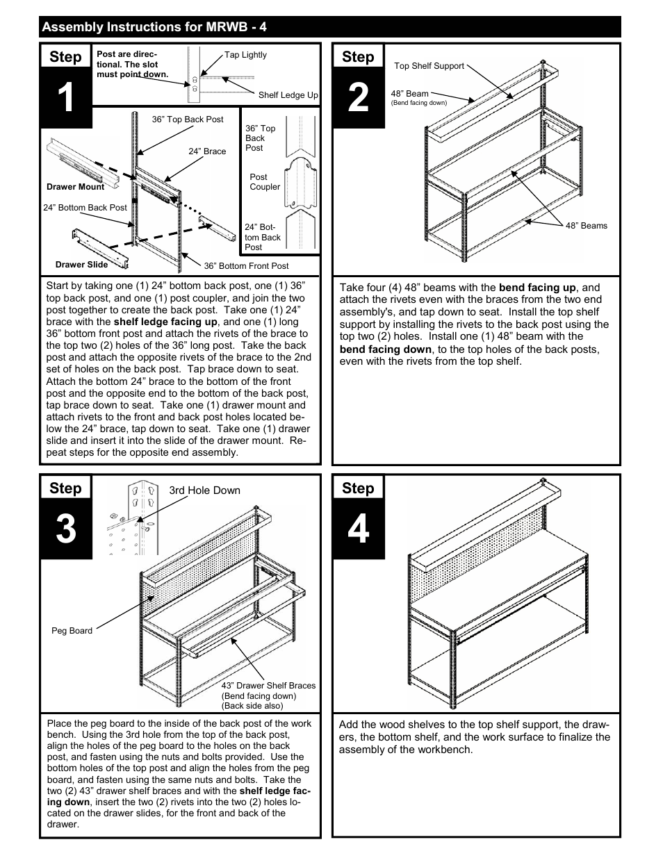 Edsal MRWB-4 User Manual | Page 2 / 2