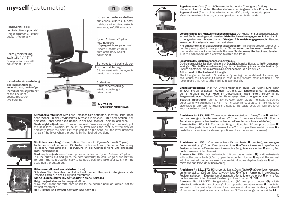 My-self (automatic), Gb d | Trendoffice my-self User Manual | Page 3 / 21