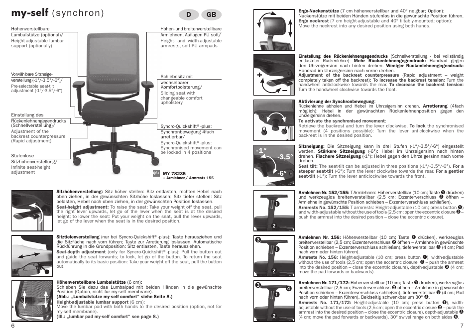 My-self (synchron), Gb d | Trendoffice my-self User Manual | Page 4 / 21