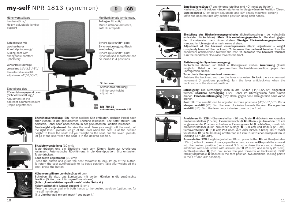 My-self npr 1813 (synchron), Gb d | Trendoffice my-self User Manual | Page 6 / 21
