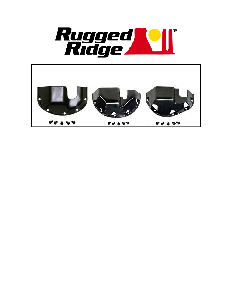 Rugged Ridge Differential Skid Plate, Jeep logo, Dana 30 User Manual | 1 page