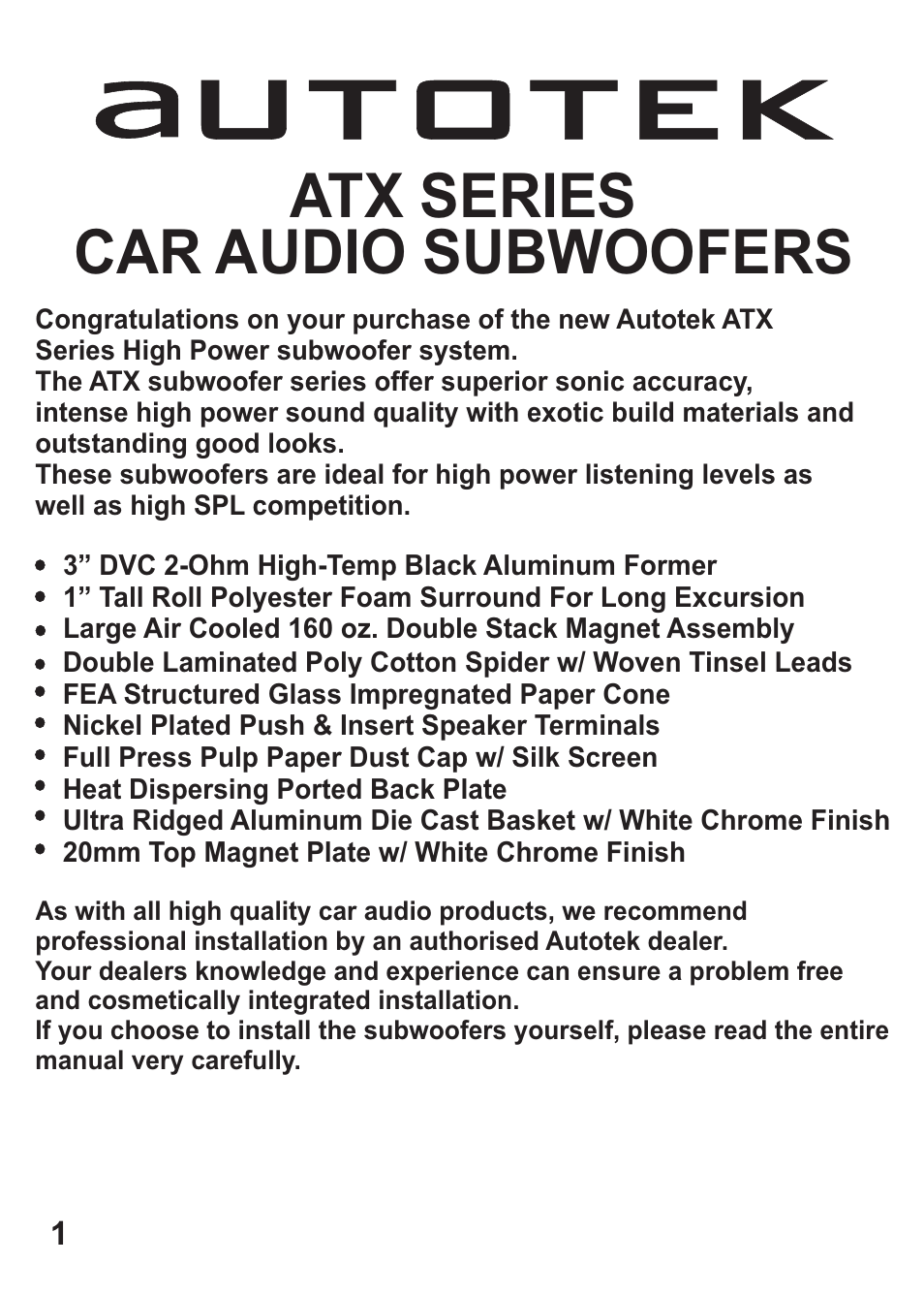 Utotek | AutoTek ATX1615 User Manual | Page 2 / 9