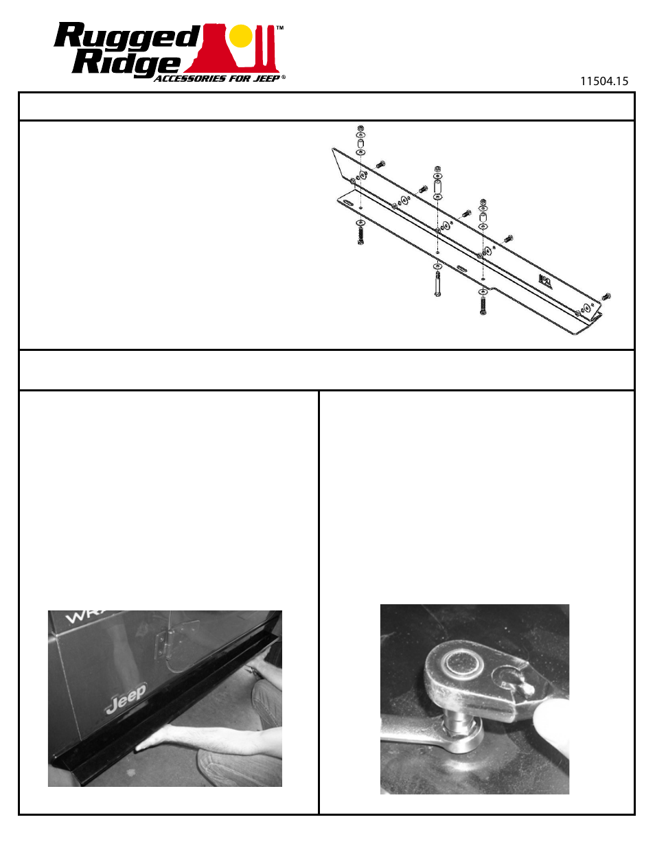 Rugged Ridge Heavy Duty Rocker Panel Guards, 97-06 Jeep Wrangler (TJ) User Manual | 2 pages