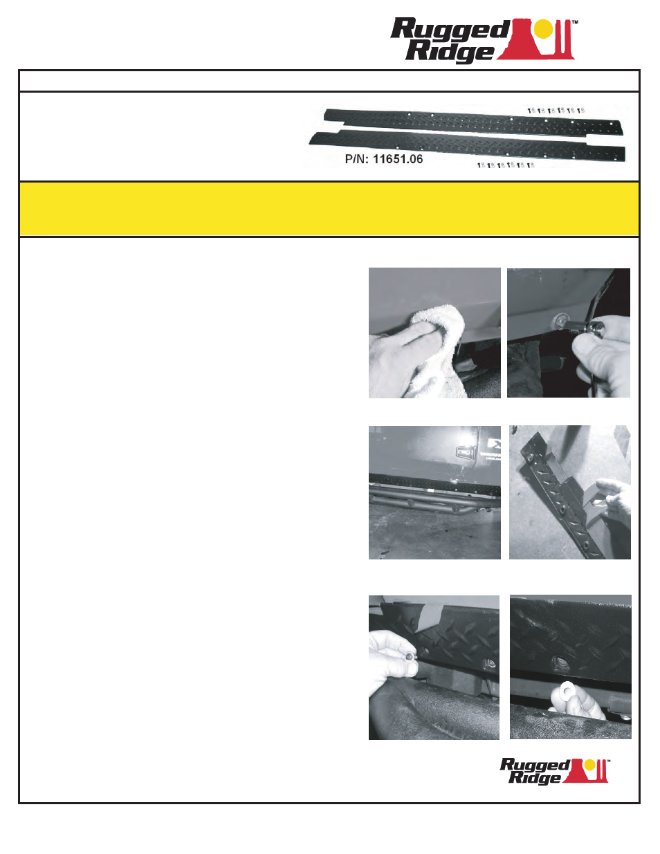 Rugged Ridge Rocker Guards, Body Armor, 07-14 Jeep 2-Door Wrangler (JK) User Manual | 2 pages