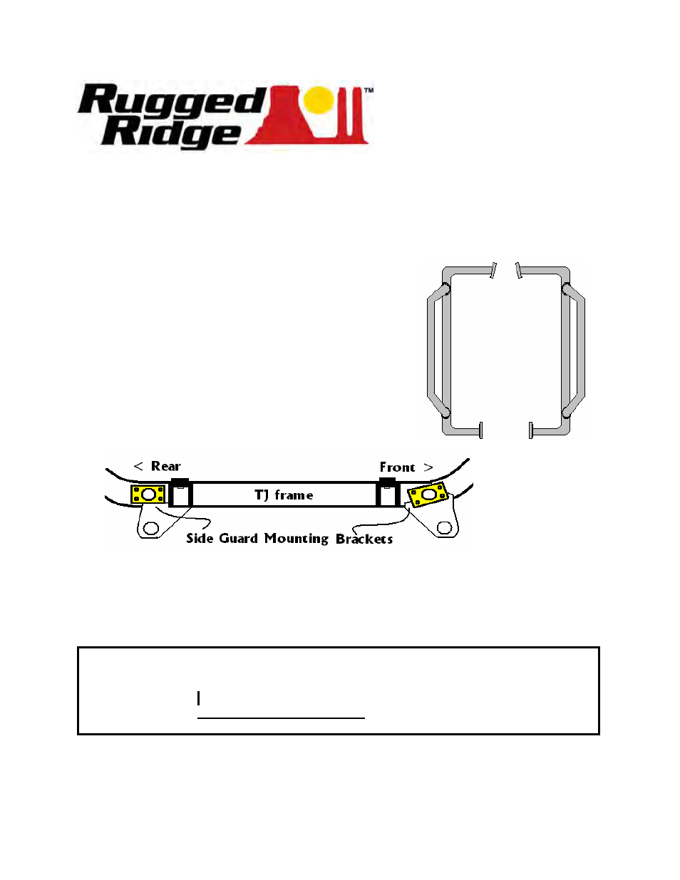Rugged Ridge RRC Rocker Guards, Titanium, 87-06 Jeep Wrangler User Manual | 1 page