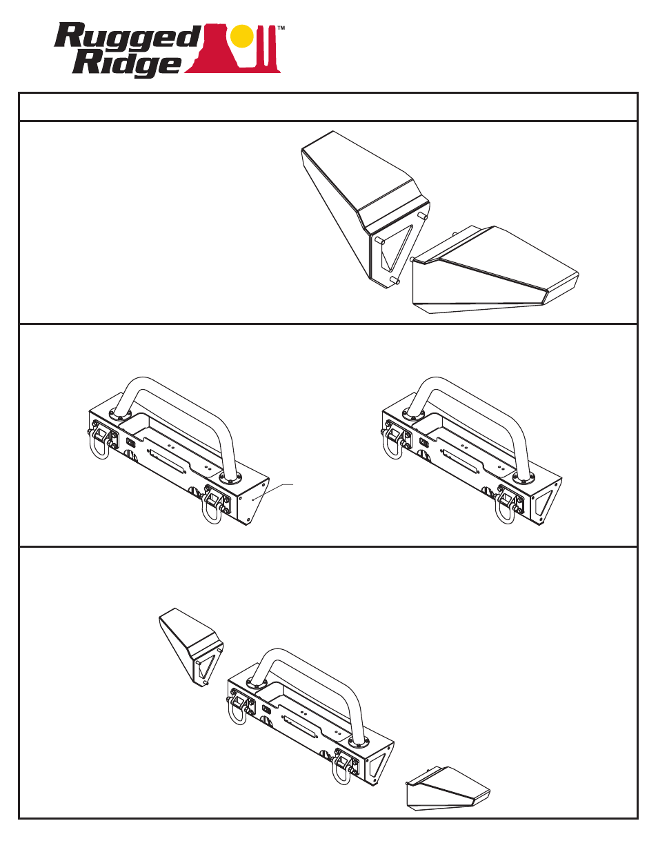Rugged Ridge Standard Bumper Ends, XHD Modular Front Bumper User Manual | 2 pages