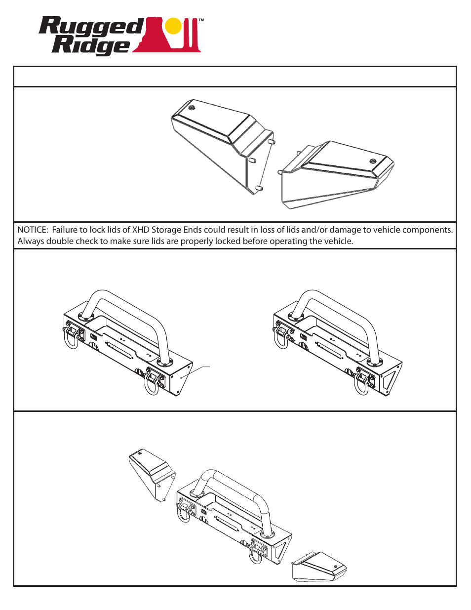 Rugged Ridge Storage Ends, XHD Modular Front Bumper User Manual | 2 pages