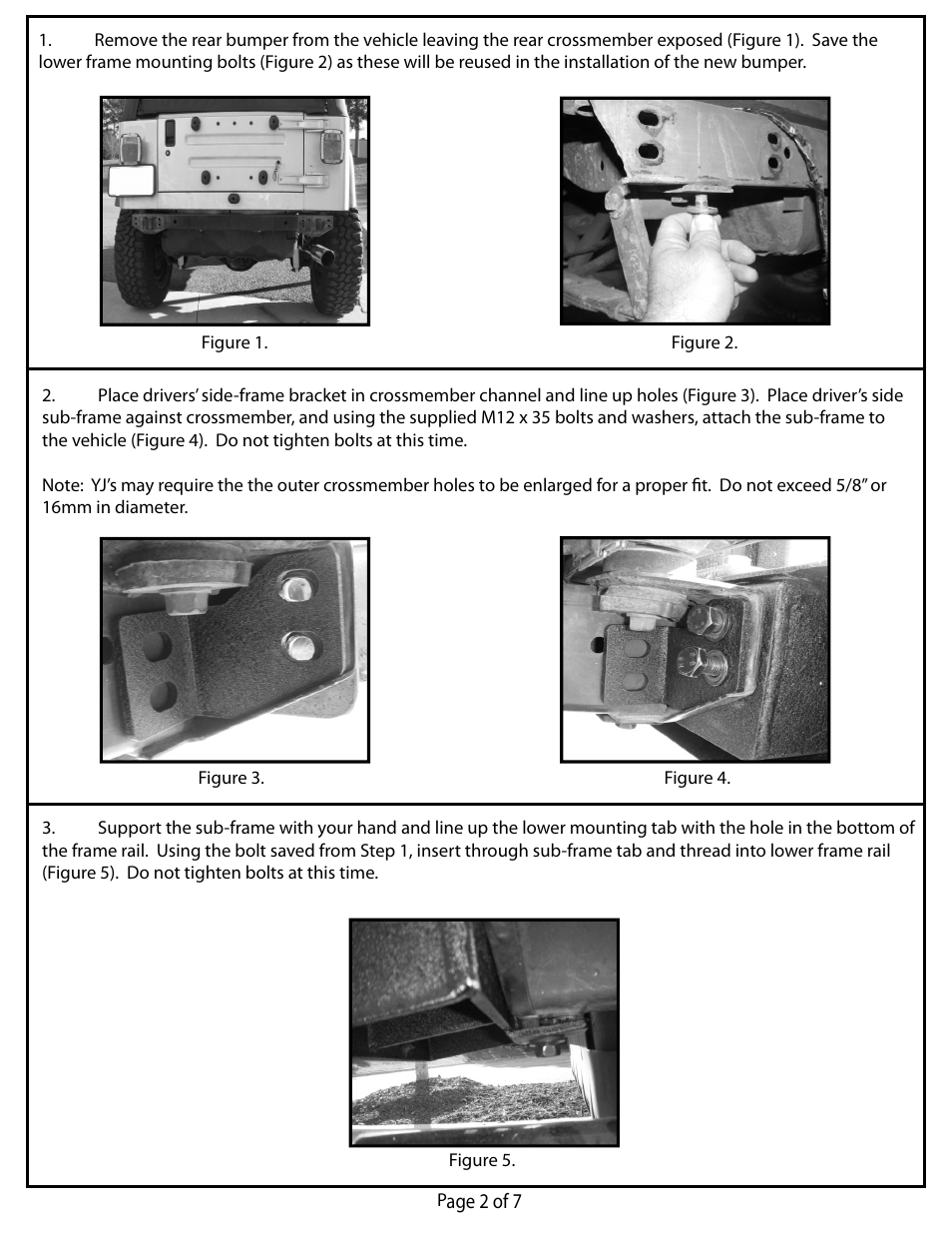Rugged Ridge XHD Rear Bumper, 76-06 Jeep CJ & Wrangler User Manual | Page 2 / 7