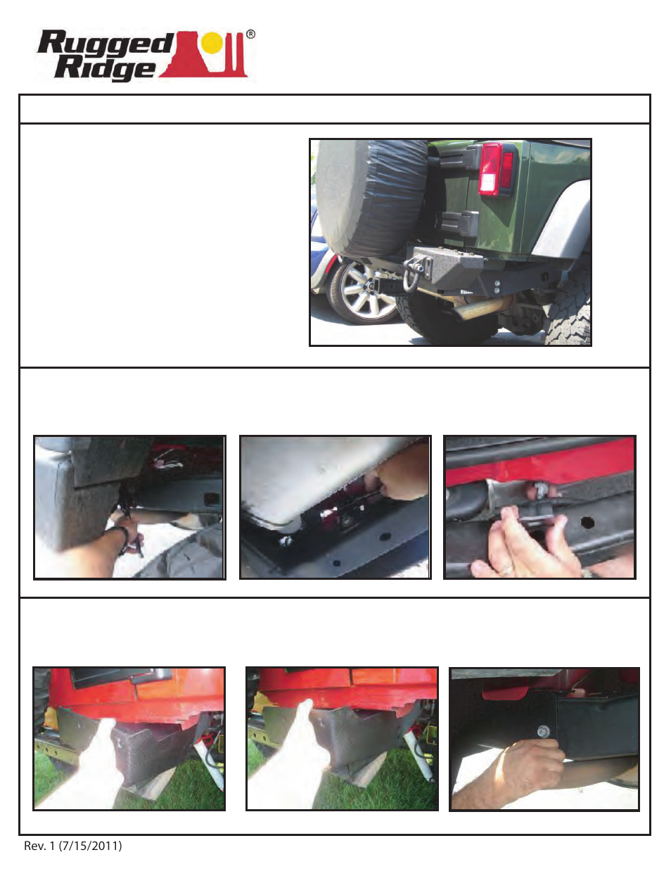 Rugged Ridge Aluminum Rear Bumper Pods, 07-14 Jeep Wrangler User Manual | 2 pages