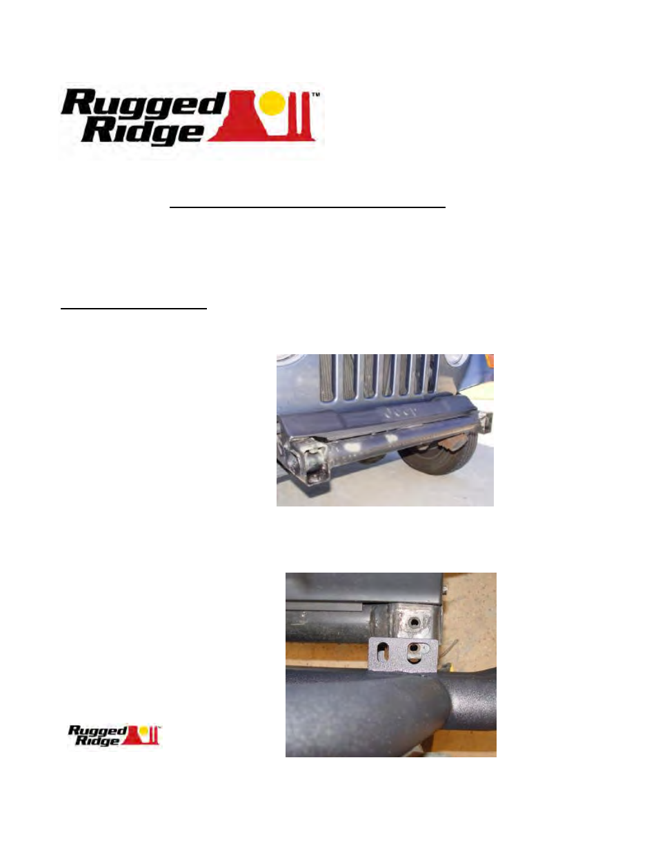 Rugged Ridge 3-Inch Double Tube Front Winch Bumper, Hoop, 76-06 Jeep Models User Manual | 2 pages