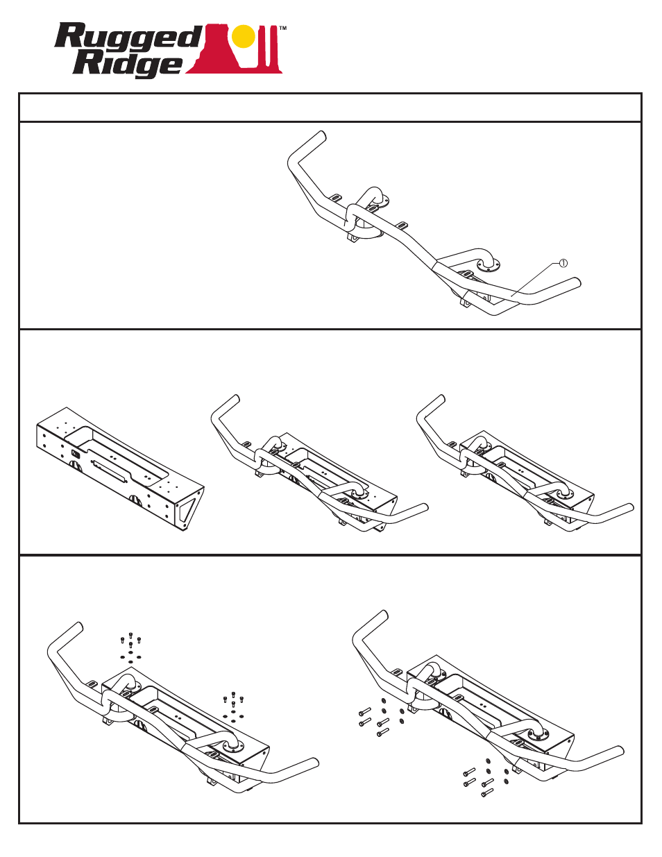 Rugged Ridge RRC Mount, XHD Modular Front Bumper, 76-14 Jeep CJ and Wrangler User Manual | 2 pages