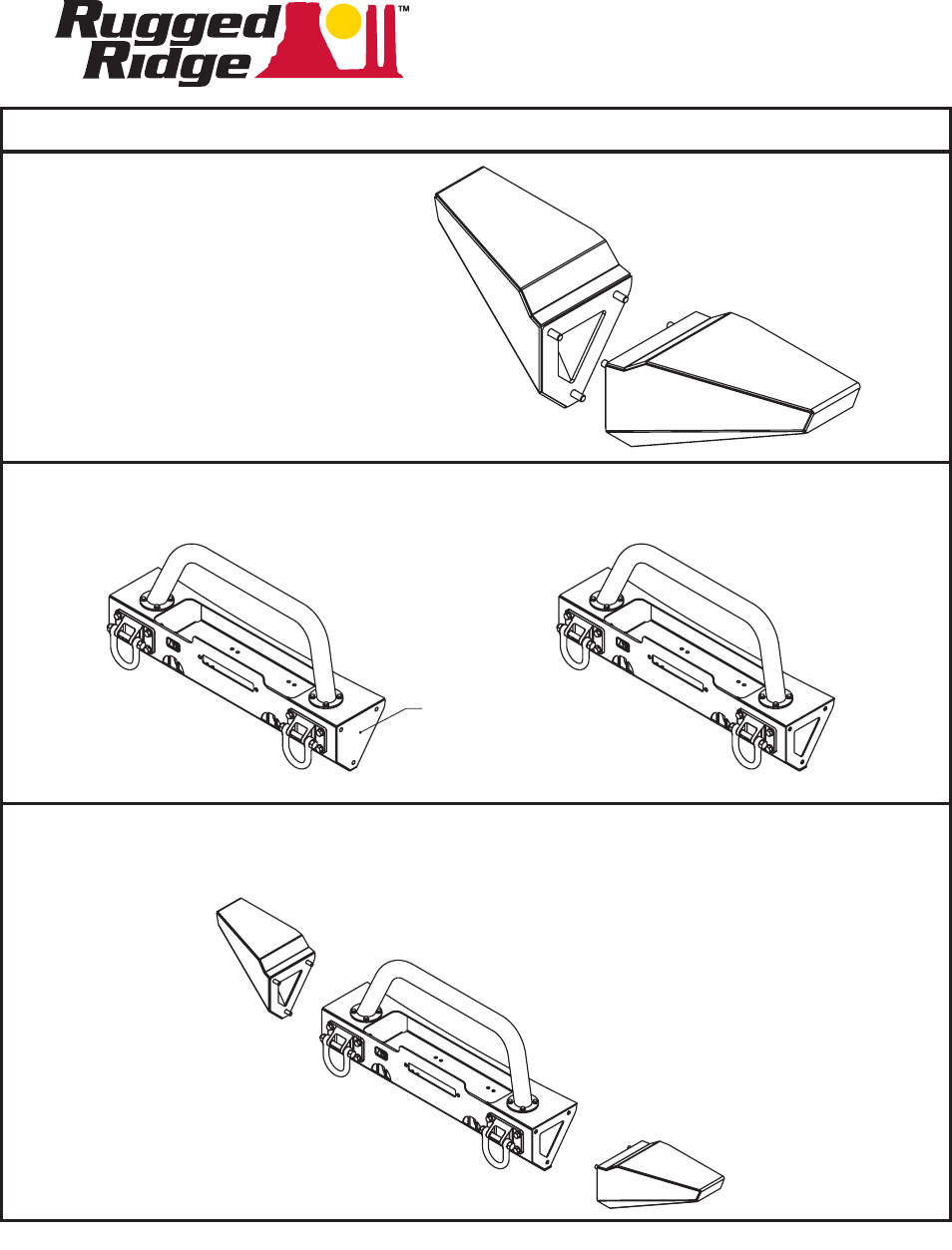Rugged Ridge Standard Bumper Ends, XHD Front Bumper, 76-06 Jeep CJ & Wrangler User Manual | 2 pages