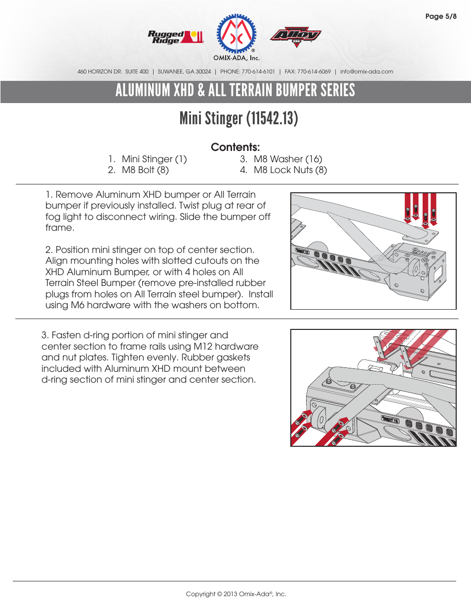 Rugged Ridge XHD Aluminum Front Bumper, Non-Winch Mount User Manual | Page 5 / 8