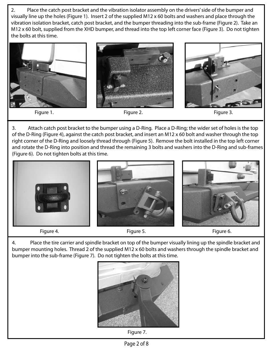 Rugged Ridge Tire Carrier, XHD Rear Bumper, 76-06 Jeep CJ & Wrangler User Manual | Page 2 / 8